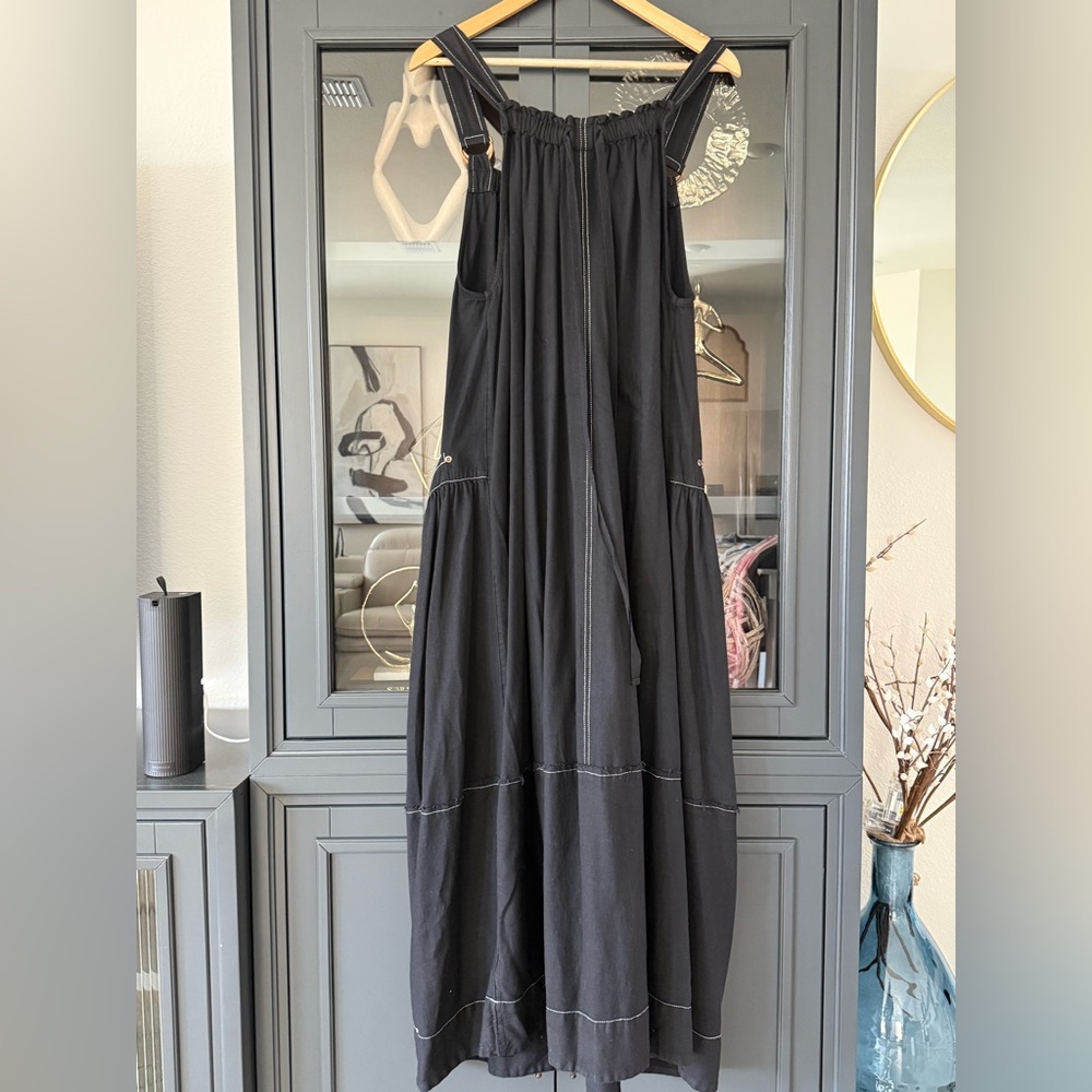 Free People Black Maxi Barrel Dress with Pockets and adjustable straps - Picture 6 of 6